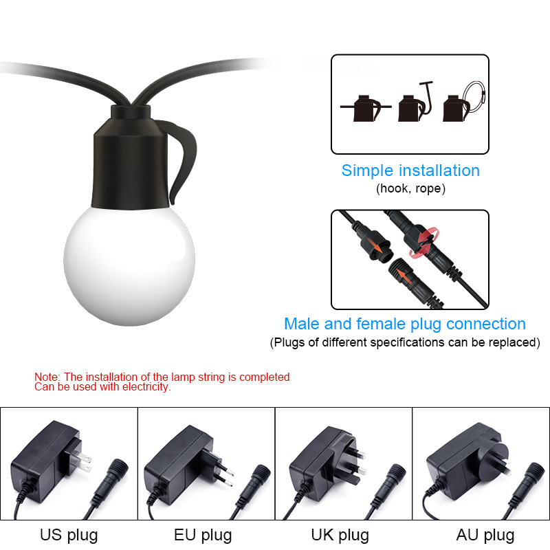 HCP029  G40水晶彩色灯串